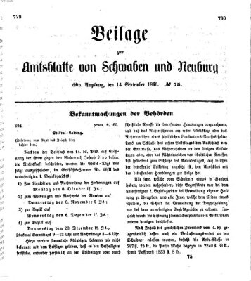 Königlich Bayerisches Kreis-Amtsblatt von Schwaben und Neuburg Freitag 14. September 1860