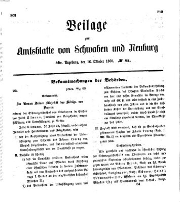 Königlich Bayerisches Kreis-Amtsblatt von Schwaben und Neuburg Dienstag 16. Oktober 1860