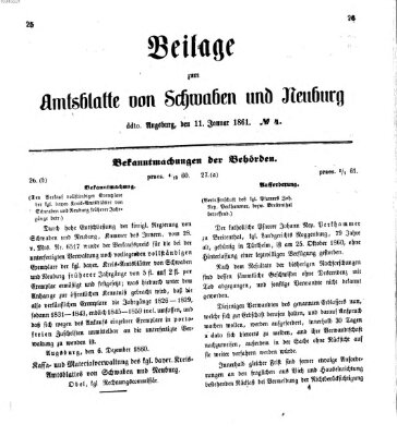 Königlich Bayerisches Kreis-Amtsblatt von Schwaben und Neuburg Freitag 11. Januar 1861