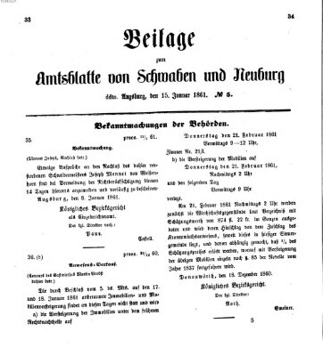 Königlich Bayerisches Kreis-Amtsblatt von Schwaben und Neuburg Dienstag 15. Januar 1861