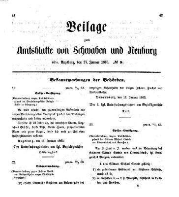 Königlich Bayerisches Kreis-Amtsblatt von Schwaben und Neuburg Dienstag 27. Januar 1863