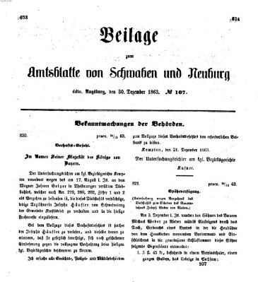 Königlich Bayerisches Kreis-Amtsblatt von Schwaben und Neuburg Mittwoch 30. Dezember 1863