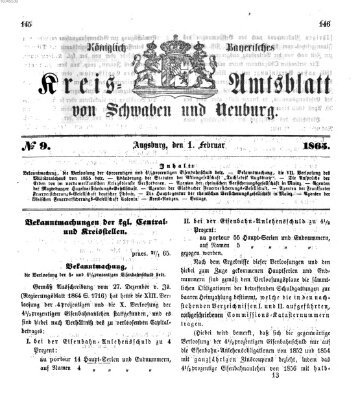 Königlich Bayerisches Kreis-Amtsblatt von Schwaben und Neuburg Mittwoch 1. Februar 1865