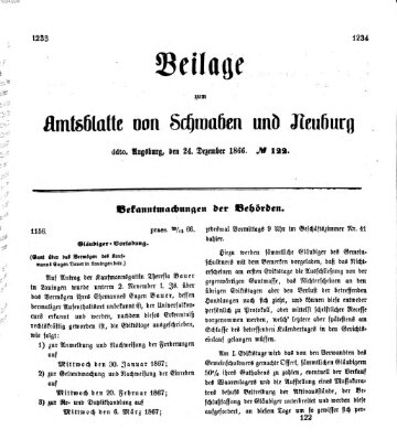 Königlich Bayerisches Kreis-Amtsblatt von Schwaben und Neuburg Montag 24. Dezember 1866