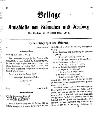 Königlich Bayerisches Kreis-Amtsblatt von Schwaben und Neuburg Samstag 19. Januar 1867
