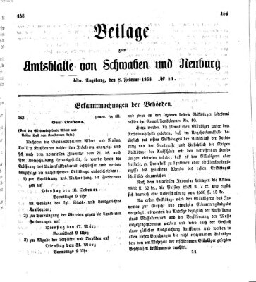 Königlich Bayerisches Kreis-Amtsblatt von Schwaben und Neuburg Samstag 8. Februar 1868