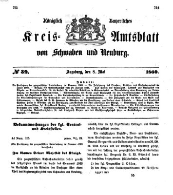 Königlich Bayerisches Kreis-Amtsblatt von Schwaben und Neuburg Samstag 8. Mai 1869