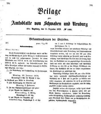 Königlich Bayerisches Kreis-Amtsblatt von Schwaben und Neuburg Mittwoch 15. Dezember 1869