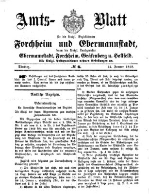 Amtsblatt für die Königlichen Bezirksämter Forchheim und Ebermannstadt sowie für die Königliche Stadt Forchheim Dienstag 14. Januar 1868