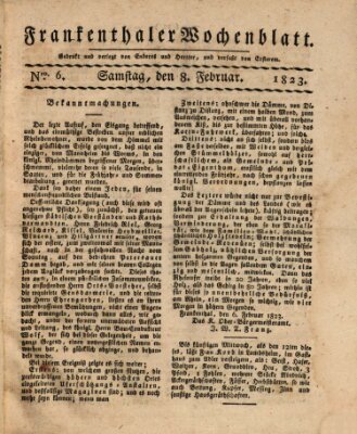 Frankenthaler Wochen-Blatt Samstag 8. Februar 1823