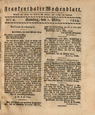 Frankenthaler Wochen-Blatt Samstag 1. März 1823