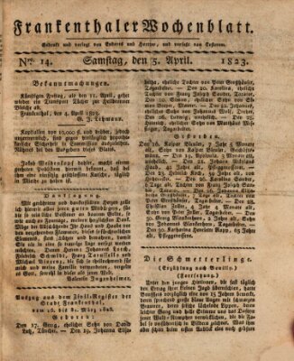 Frankenthaler Wochen-Blatt Samstag 5. April 1823
