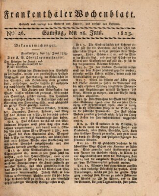 Frankenthaler Wochen-Blatt Samstag 28. Juni 1823