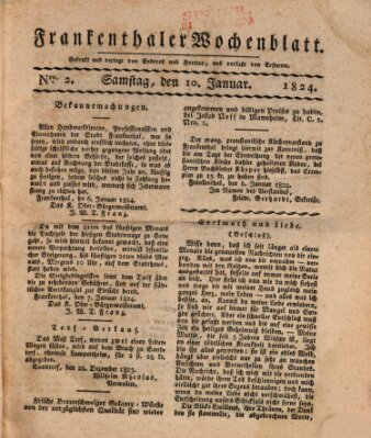 Frankenthaler Wochen-Blatt Samstag 10. Januar 1824