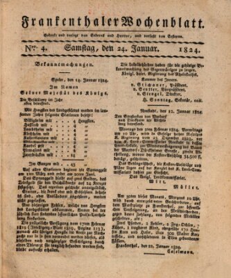 Frankenthaler Wochen-Blatt Samstag 24. Januar 1824