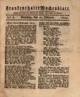 Frankenthaler Wochen-Blatt Samstag 21. Februar 1824