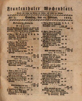Frankenthaler Wochen-Blatt Samstag 12. Februar 1825