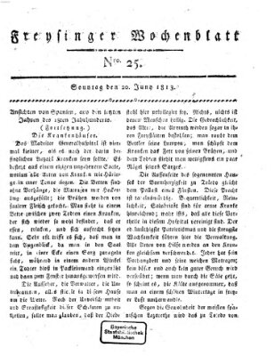 Freisinger Wochenblatt Sonntag 20. Juni 1813