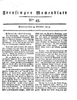 Freisinger Wochenblatt Sonntag 24. Oktober 1813