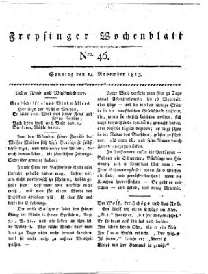 Freisinger Wochenblatt Sonntag 14. November 1813