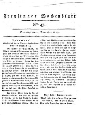 Freisinger Wochenblatt Sonntag 21. November 1813