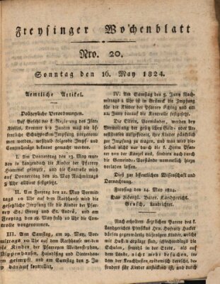 Freisinger Wochenblatt Sonntag 16. Mai 1824