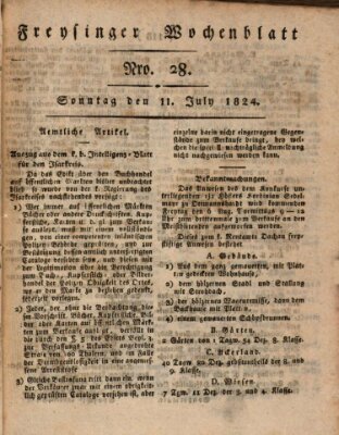 Freisinger Wochenblatt Sonntag 11. Juli 1824