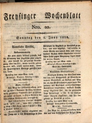 Freisinger Wochenblatt Sonntag 1. Juni 1828
