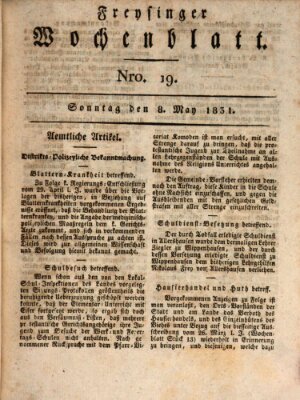 Freisinger Wochenblatt Sonntag 8. Mai 1831