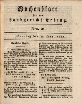Freisinger Wochenblatt Sonntag 25. Mai 1834