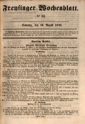 Freisinger Wochenblatt Sonntag 16. August 1846