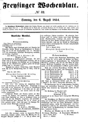Freisinger Wochenblatt Sonntag 6. August 1854