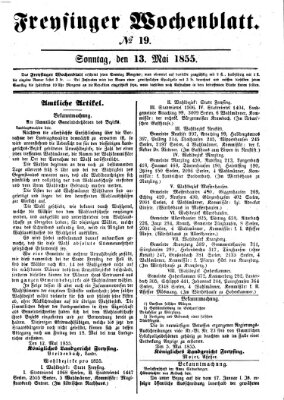 Freisinger Wochenblatt Sonntag 13. Mai 1855