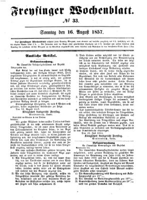 Freisinger Wochenblatt Sonntag 16. August 1857