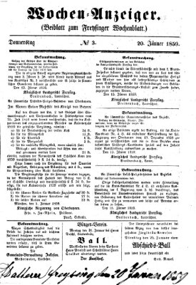 Freisinger Wochenblatt Donnerstag 20. Januar 1859