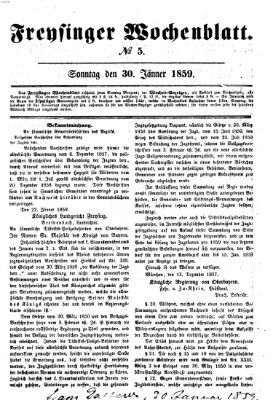 Freisinger Wochenblatt Sonntag 30. Januar 1859