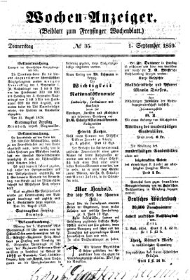 Freisinger Wochenblatt Donnerstag 1. September 1859