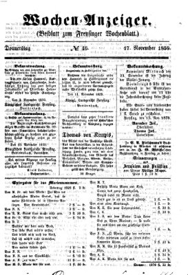 Freisinger Wochenblatt Donnerstag 17. November 1859