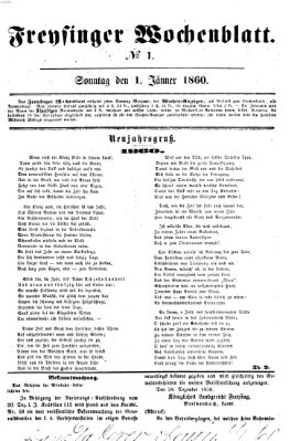 Freisinger Wochenblatt Sonntag 1. Januar 1860
