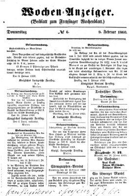 Freisinger Wochenblatt Donnerstag 9. Februar 1860