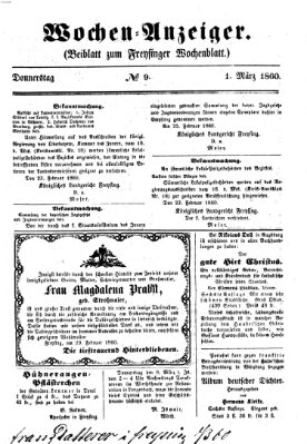 Freisinger Wochenblatt Donnerstag 1. März 1860
