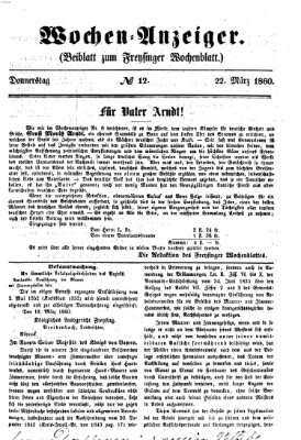 Freisinger Wochenblatt Donnerstag 22. März 1860