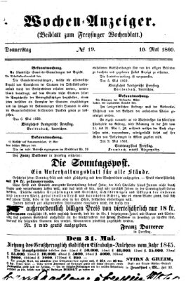 Freisinger Wochenblatt Donnerstag 10. Mai 1860