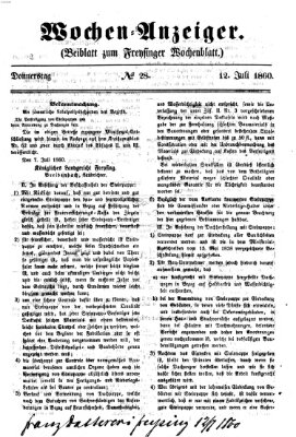 Freisinger Wochenblatt Donnerstag 12. Juli 1860
