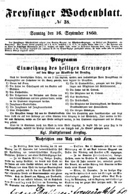 Freisinger Wochenblatt Sonntag 16. September 1860