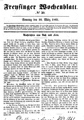 Freisinger Wochenblatt Sonntag 10. März 1861