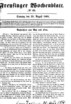Freisinger Wochenblatt Sonntag 25. August 1861
