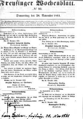 Freisinger Wochenblatt Donnerstag 28. November 1861