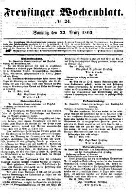 Freisinger Wochenblatt Sonntag 22. März 1863