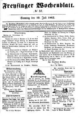 Freisinger Wochenblatt Sonntag 19. Juli 1863